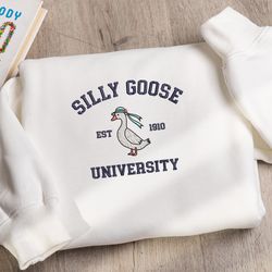 Embroidered Silly Goose Sweatshirt, Embroidered Silly Goose, 58