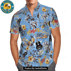 Aerosmith Blue Hawaiian Shirt
