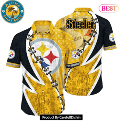 BEST NFL Pittsburgh Steelers Hawaiian Shirt Graphic American Flag Print This Summer Gift For Fans Hot Trend 2023