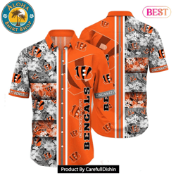 HOT TREND Cincinnati Bengals NFL Graphic Tropical Pattern Hawaiian Shirt 3D Printed Beach Shirt Summer Gift For Fans