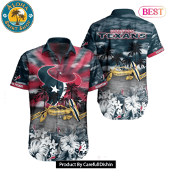 HOT TREND Houston Texans NFL Hawaiian Shirt Tropical Pattern Summer For NFL Football Fans