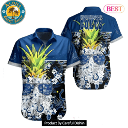 HOT TREND Indianapolis Colts NFL Tropical Pattern Pineapple Design Hawaiian Shirt New Trending For Men Women 1