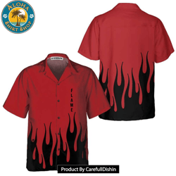 NEW Black Flame Hawaiian Shirt