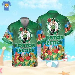 boston celtics hawaiian shirt beach gift for him