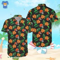 Cleveland Browns Tropical Flower Aloha Beach Gift Hawaiian Shirt For Men And Women