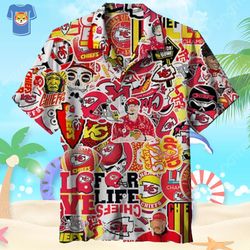 kansas city chiefs hawaiian shirt beach gift for him