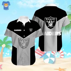 las vegas raiders nfl hawaiian shirt beach gift for him