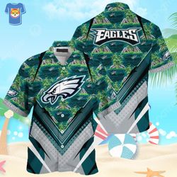 nfl philadelphia eagles hawaiian shirt beach gift for him