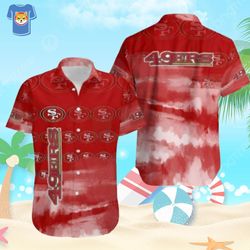 nfl san francisco 49ers hawaiian shirt beach gift for him