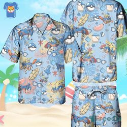 Pokemon Zacian Hawaiian Pattern Ball Fans Hawaiian Shirt And Short For Men And Women