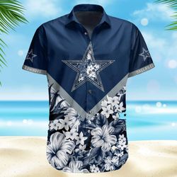 Dallas Cowboys Hawaiian Shirt Beach Gift For Him, NFL Hawaiian Shirt