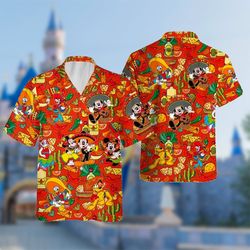 Mexican Mouse And Friend Summer Shirt, Musical Button Up Shirt Holiday, 100