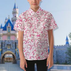 The Cute Royal Cat 3D All Over Printed Tropical Shirt, Animated Kitty Button Up Shirt, 177