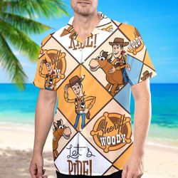 Toy Cowboy Hawaii Beach Shirt, Toy Movie Button Up Shirt Holiday, 185