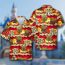Tropical Cute Alien 3D Printed Tropical Shirts, Floral Alien Summer Vacation Button Up Short Sleeve Summer Shirt, 187