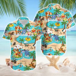 Pooh Tropical Shirt, Eeyore Shirt, Summer Tropical Shirt, Su