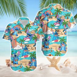Stitch Tropical Shirt, Stitch Summer Tropical Shirt, Summer Shirt