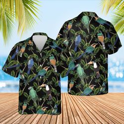 Birds Tropical Summer Shirt, Tropical Birds Shirt, Birds