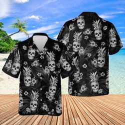 Gothic Skull Summer Shirt, Humorous Skeleton Shirt, Goth C