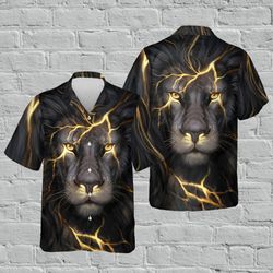Lion Face Summer Shirt, Wild Lion Shirt, Animal Lover Shir