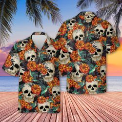 Skulls Birds Flowers Day Of The Dead Summer Shirt, Vintage