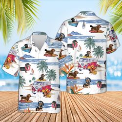 Summer Dog Custom Summer Shirt, Dachshund Summer Shirts