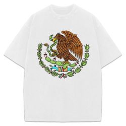 Mexico Flag Seal T Shirt Mexican Pride Flag Eagle Symbol T-Shirt