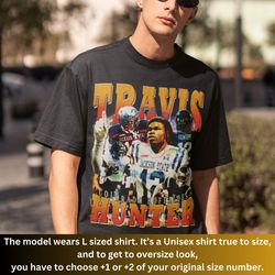 travis hunter vintage shirt, bootleg football graphic, travis