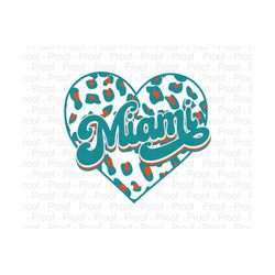Heart Miami Football  Dolphins PNG and SVG Digital Download  Cricut & Silhouette Cut File  Sublimation Print  Dolphins