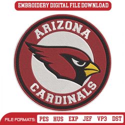 Logo Arizona Cardinals Circle Embroidery Designs File, Arizona Cardinals