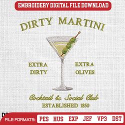 Dirty Martini embroidery designs, Martini embroidery pattern, 51