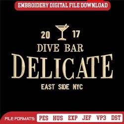 Dive Bar on the East Side embroidery designs, Delicate Dive , 54
