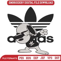 Adidas x Snoopy Embroidery Designs File, Adidas Machine Embroidery