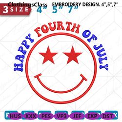 Happy Fourth Of July Embroidery Design, America Embroidery D