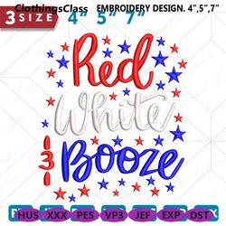 Red White Booze Embroidery Design, America Embroidery Design