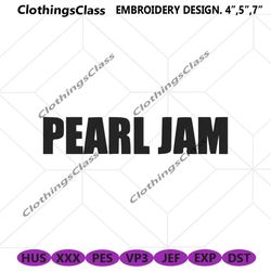 Pearl Jam Logo Rock Band Embroidery Design Download File