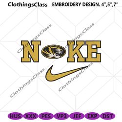 Nike Missouri Tigers Swoosh Embroidery Design Download File