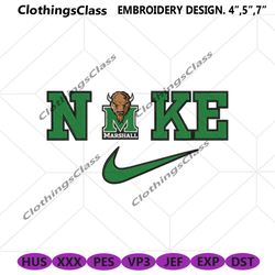 Nike Marshall Thundering Herd Swoosh Embroidery Design Download File