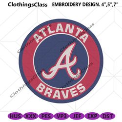 Atlanta Braves Baseball embroidery file, Braves MLB Logo Embroidery Design Download File