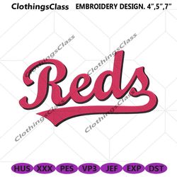 Cincinnati Reds Curves Logo Machine Embroidery Digitizing