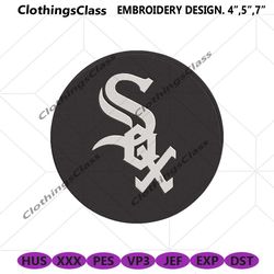 Chicago White Sox Black Circle Logo Machine Embroidery Design