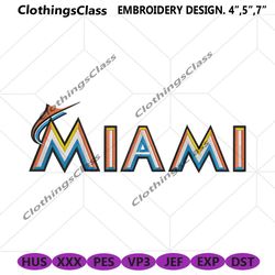 Miami Baseball Logo Embroidery Design, MLB Miami Embroidery Download