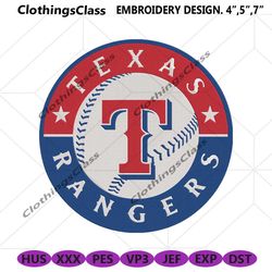 Texas Rangers Embroidery File, Texas Rangers Logo MLB Embroidery Design