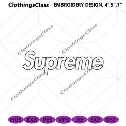 Supreme Outline Black Logo Embroidery Design Download