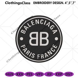 Balenciaga Paris France Font Black Circle Logo Embroidery Download File