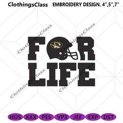 For Life Missouri NCAA Team Embroidery Files, Missouri Tigers Football Embroidery Design