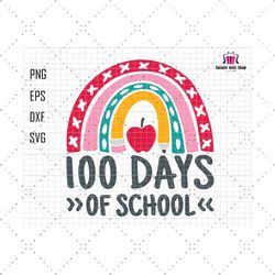 100 Day Of School Svg, Pencil Heart, Colorful School Svg, 100th Day Of School Teacher Svg, Back To School Svg, In My 100