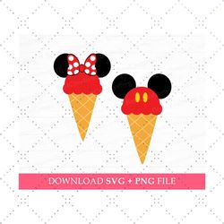 Bundle Ice Cream Svg, Mouse Ear Ice Creams Svg, Family Vacation Svg