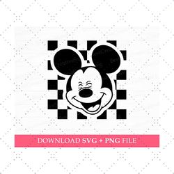Laughing Mouse Svg, Checkered Background Mouse Svg, Family Trip Svg