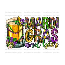 Mardi Gras and beer png sublimation design download, Happy Mardi Gras png, beer png, Mardi Gras Carnival png, sublimate